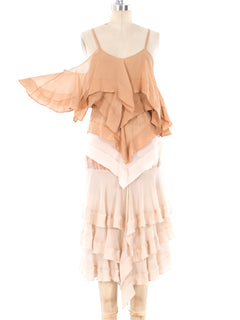 Yves Saint Laurent Tiered Chiffon Dress Dress
